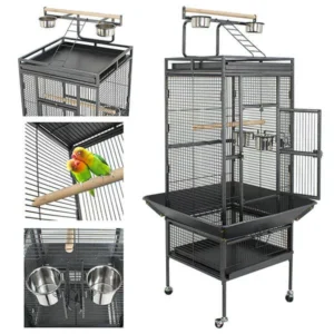 ZENSTYLE 59.3” Bird Cage with Rolling Stand Wrought Iron For Sale